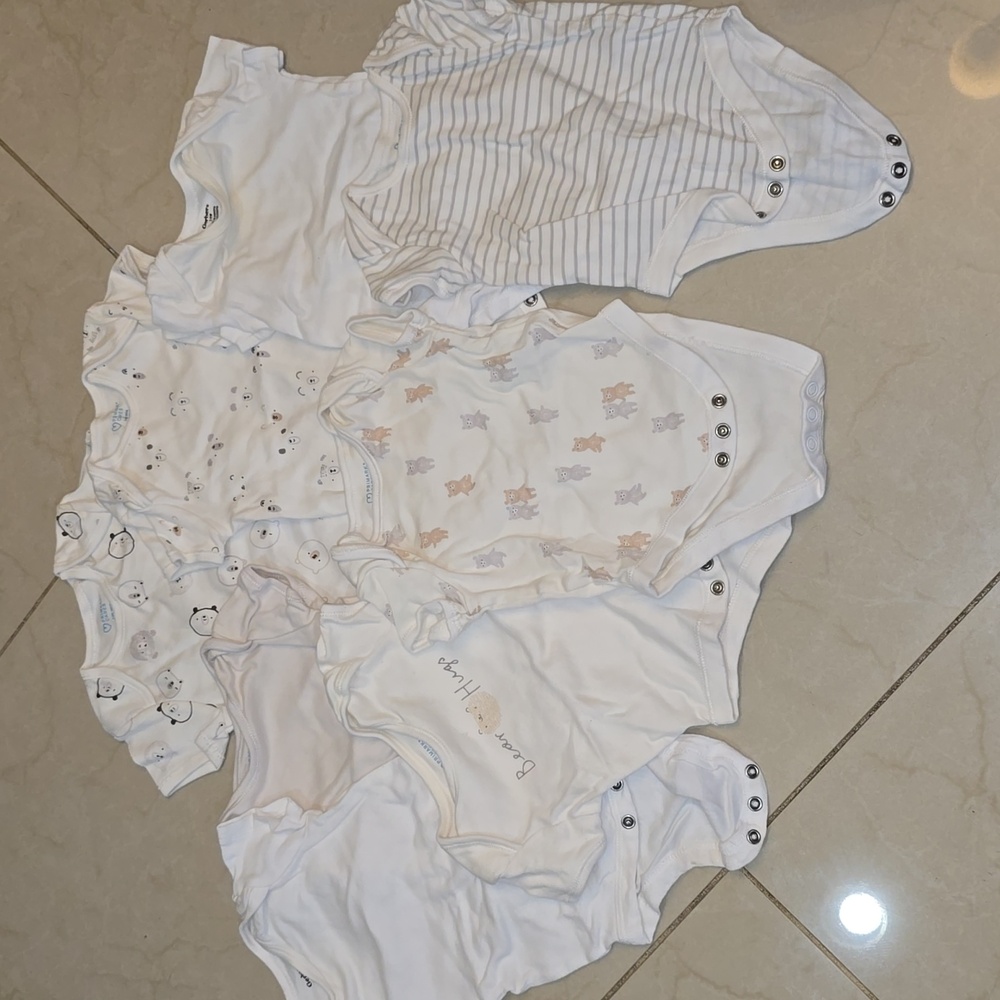 Bundle Of 8 White and Cream Kids One Piece Set